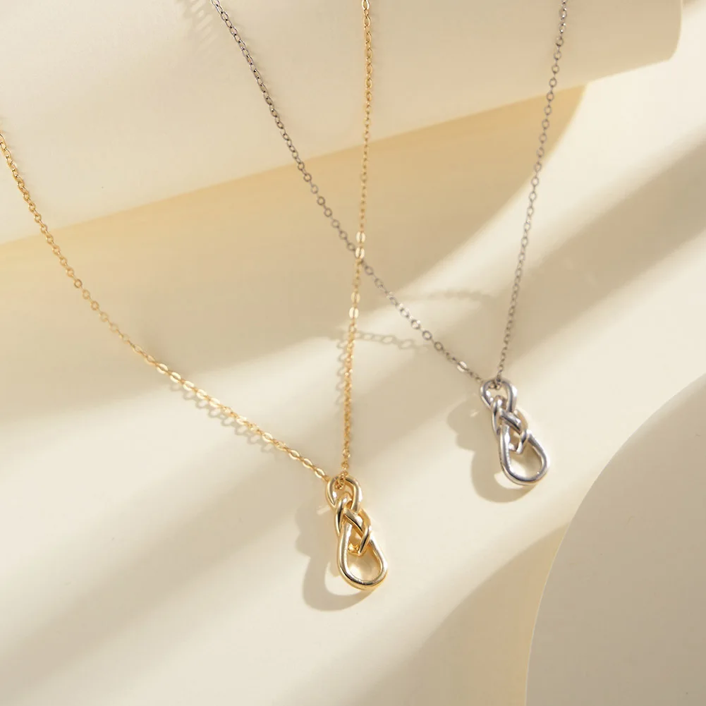 Sample High Grade 925 Sterling Silver Good Luck Polished Love Infinity Celtic Knot Pendant Necklace for Women Fine Jewelry