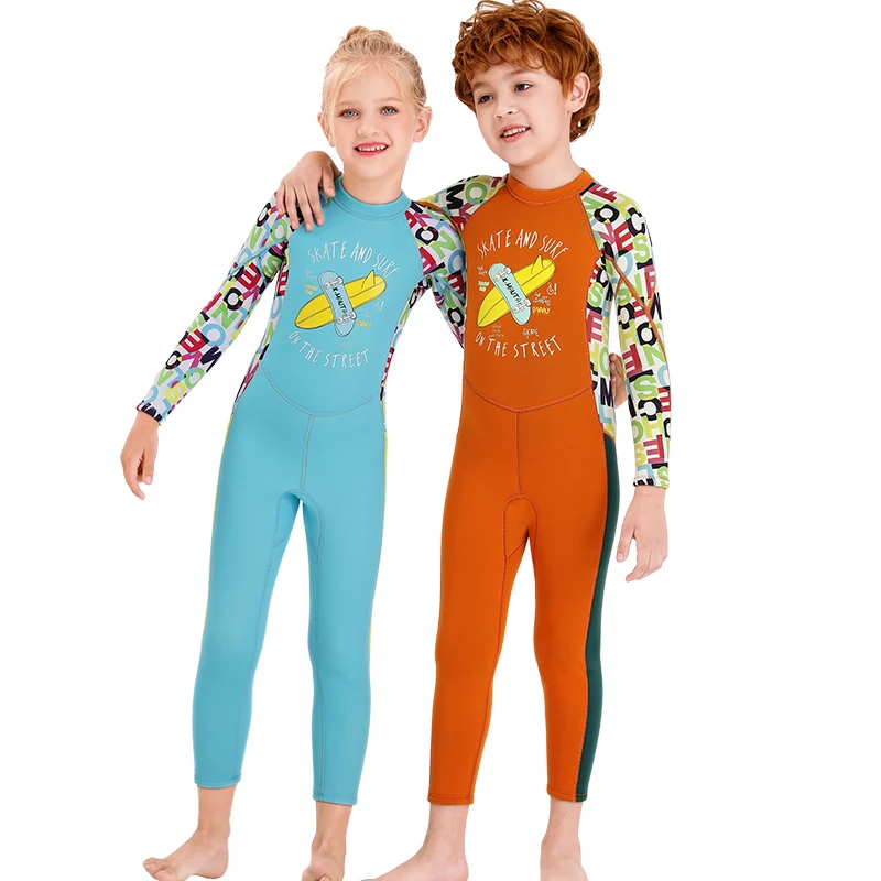 Fahion Design kid bikini swimwear uv protection wetsuit one piece uv swimwear fabric keep warm sun protection swimwear