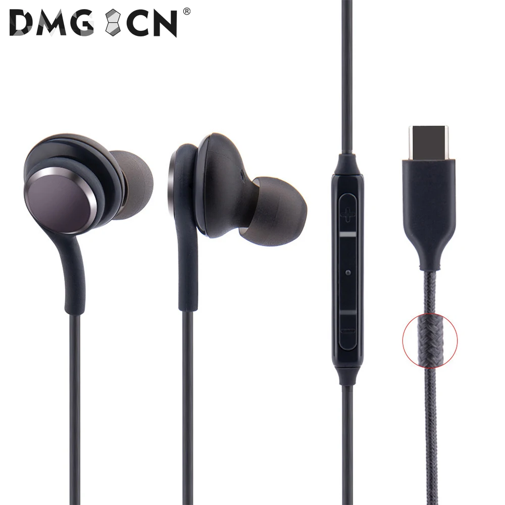 2021 The New Earphones eo IG955 Type-C In-ear with Mic Wire Headset for SAMSUNG S10 S10+ Note10 smartphone