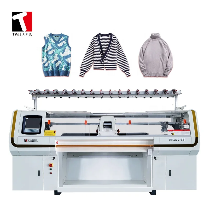 China cheap price fully computerized smart used 2 system 60 inch flat jacquard sweater scarf knitting machine