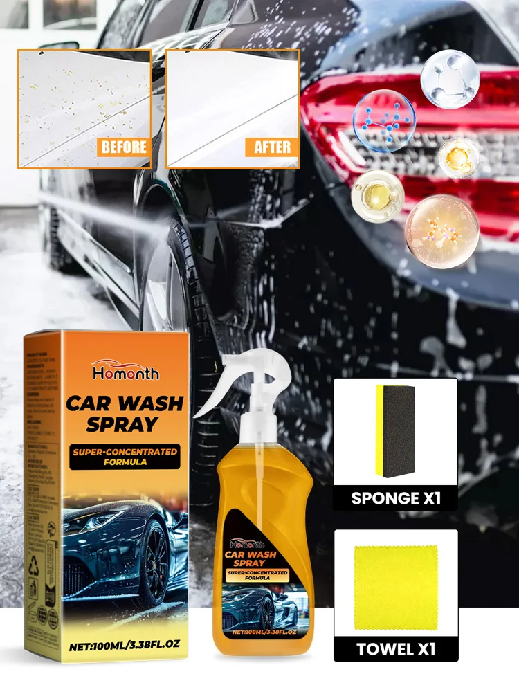 Homonth Car Wash Spray Nozzle Polishing Car Wash Spray Organic Waterless Car Wash Spray