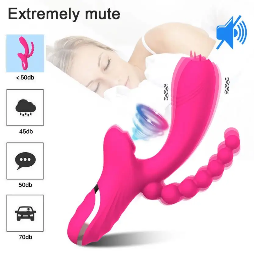 3 in 1 Clit Sucker Dildo Vibrators for Women Clitoris G Spot Tongue Licking Vacuum Stimulator Sex Toys Adult Goods for Female%