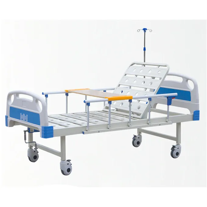 AIDI Top Sale Cheap Semi-Fowler Folding Single Function Manual Medical Nursing Bed Hospital Patient Bed With Mattress