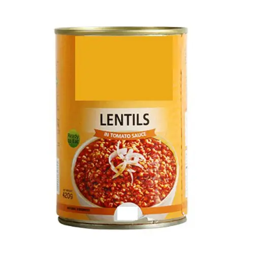 The most popular wholesale Canned Lentils with Tomato Sauce 400g best price canned lentils in tomato sauce Canned Lentils