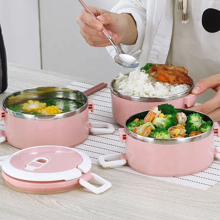 1/2/3 Layer Bento Box Cute Lunch Box  Stainless Steel Thermos LunchBox