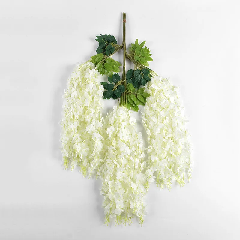 Senmasine silk garlands vines white flowers artificial wisteria for Wedding Arch Party Garden Home Decor vines