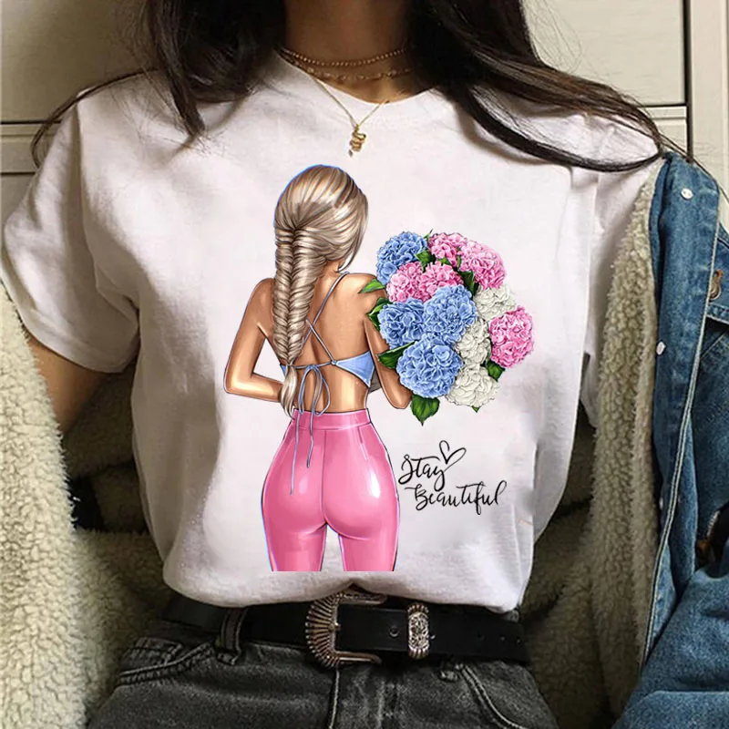 New Products Idea o-neck soft cotton tshirt New style custom pattern Fashionable Baggy Graphic Women T-shirts