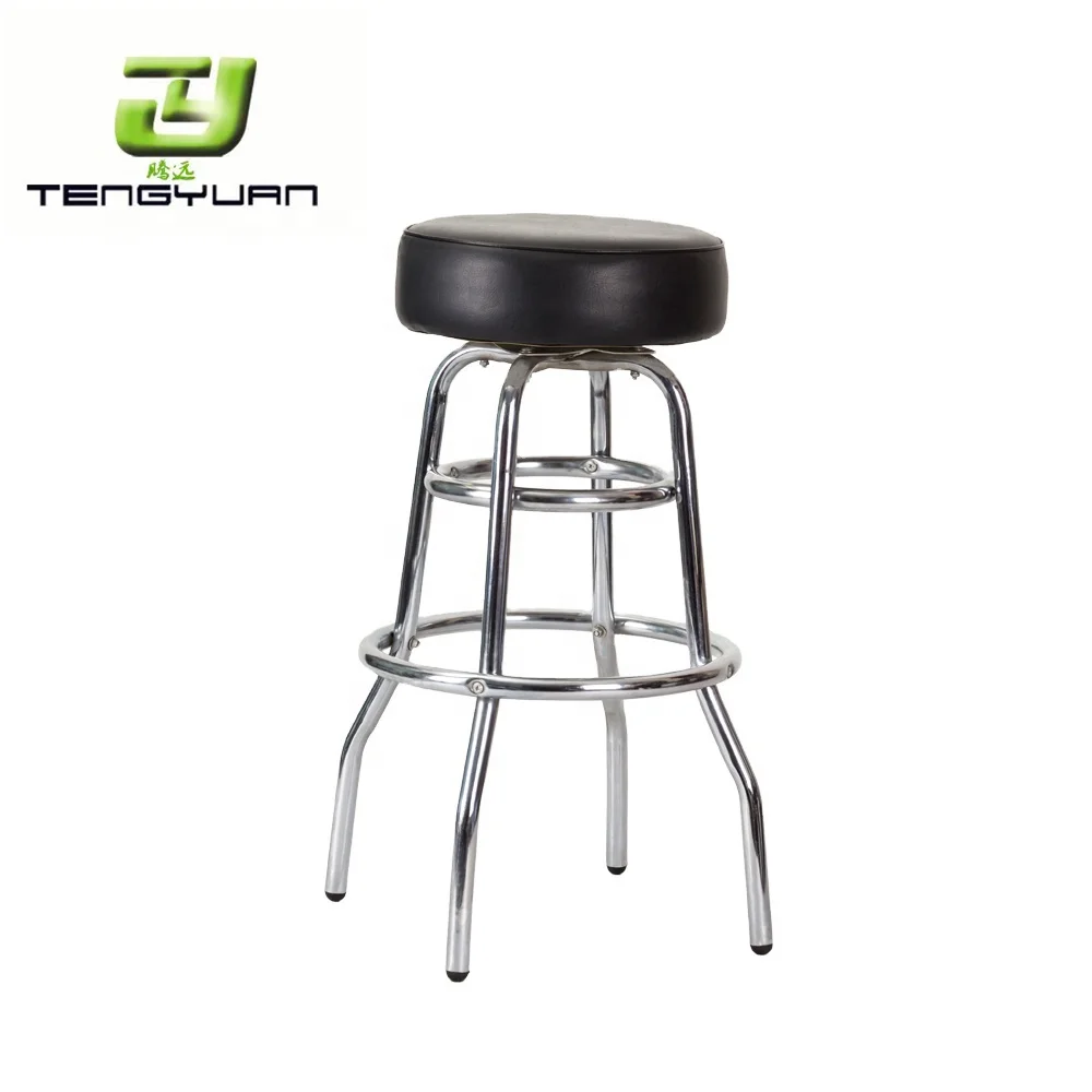 Дешевый поворотный современный хромированный металлический барный стул Tengyuan