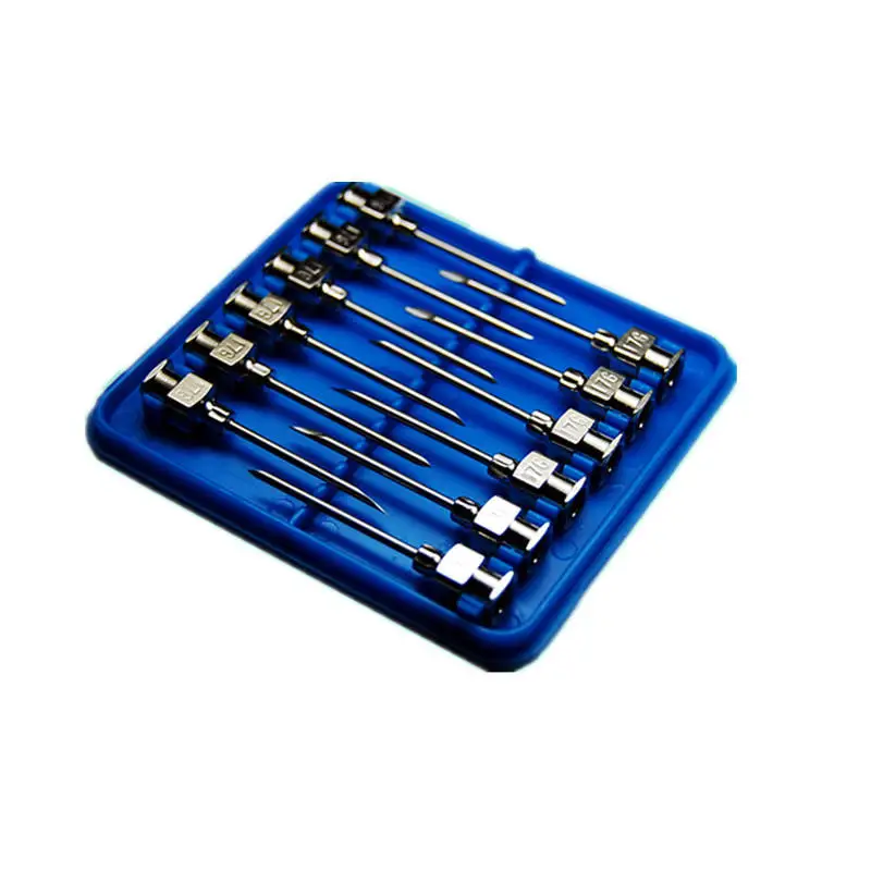 CE ISO Certification 10PCS Stainless Steel Metal Reusable 16g Vaccination Needle for Animal Pig Animal Chicken Livestock