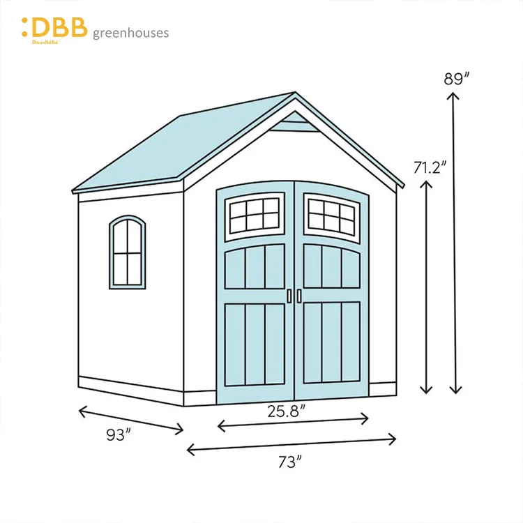 High Quality Plastic Storage Shed Carport Garden Storage Shed Custom Pp Outdoor Storage
