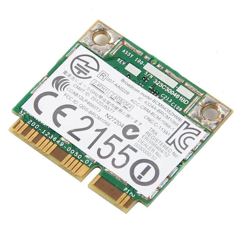 NEW AzureWave for Broadcom BCM94352HMB BCM94352 802.11/ac 867Mbps wifi Half Mini PCI-E DW1550 Wireless Card with BT 4.0