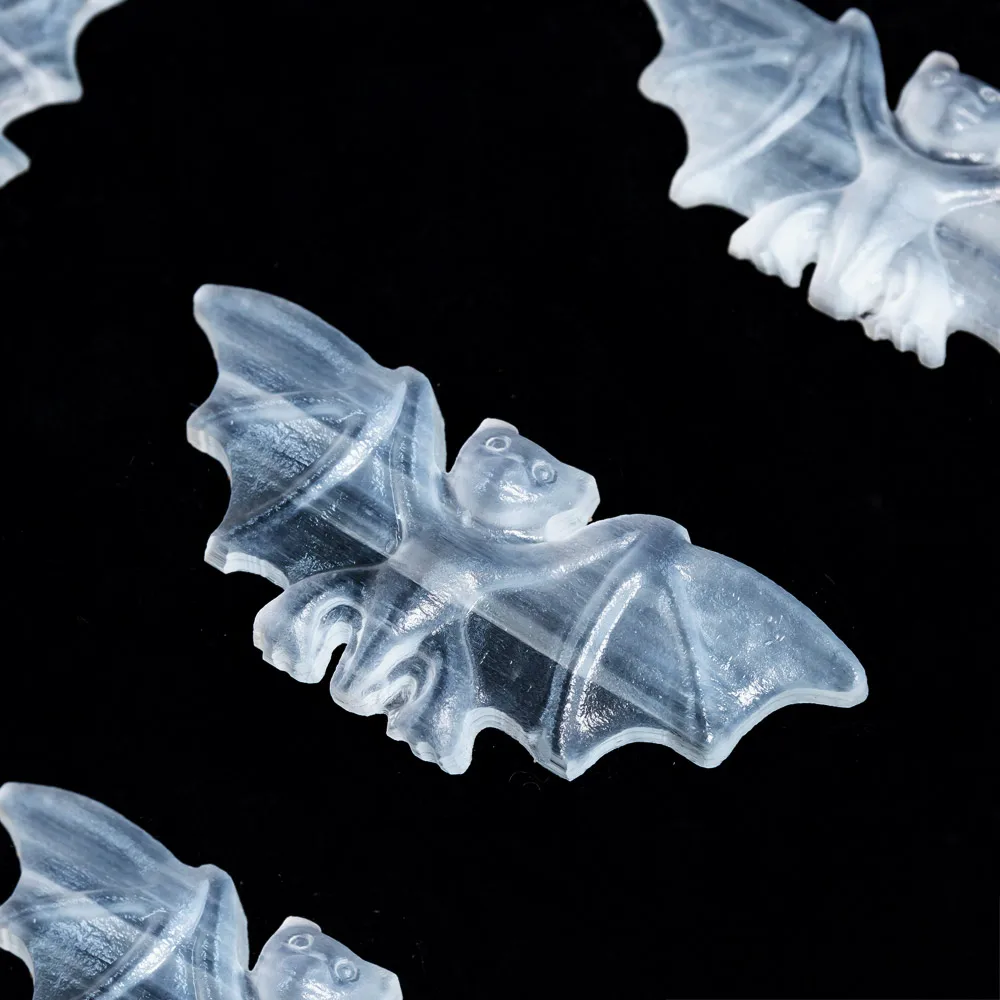 Wholesale natural high quality  folk crafts crystals healing stones selenite bat for home decoration