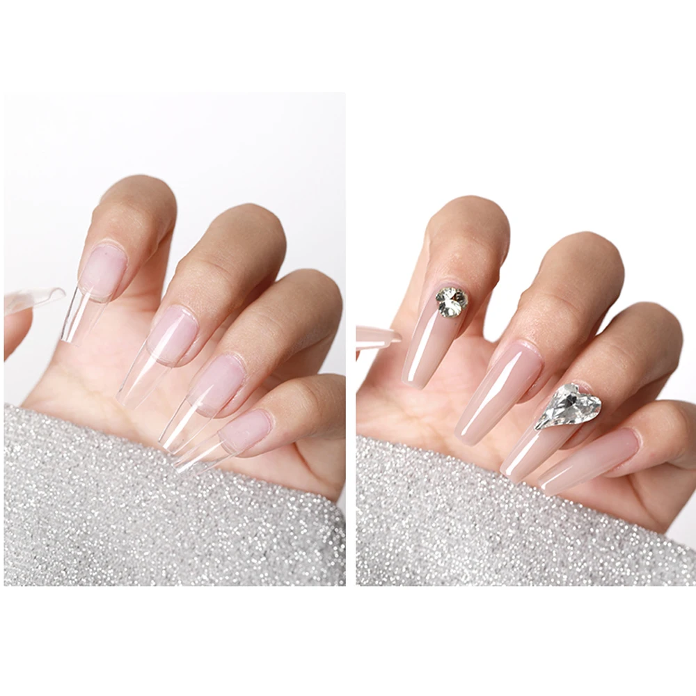 Hanyinails Customize Private Label press on nails paste clear strong adhesion super clear nail tips glue uv gel