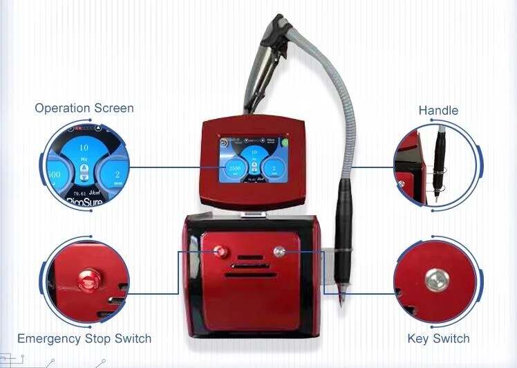 Portable Q switch ND yag 1064nm 532nm 1320nm laser tattoo removal skin wrinkles removal machine