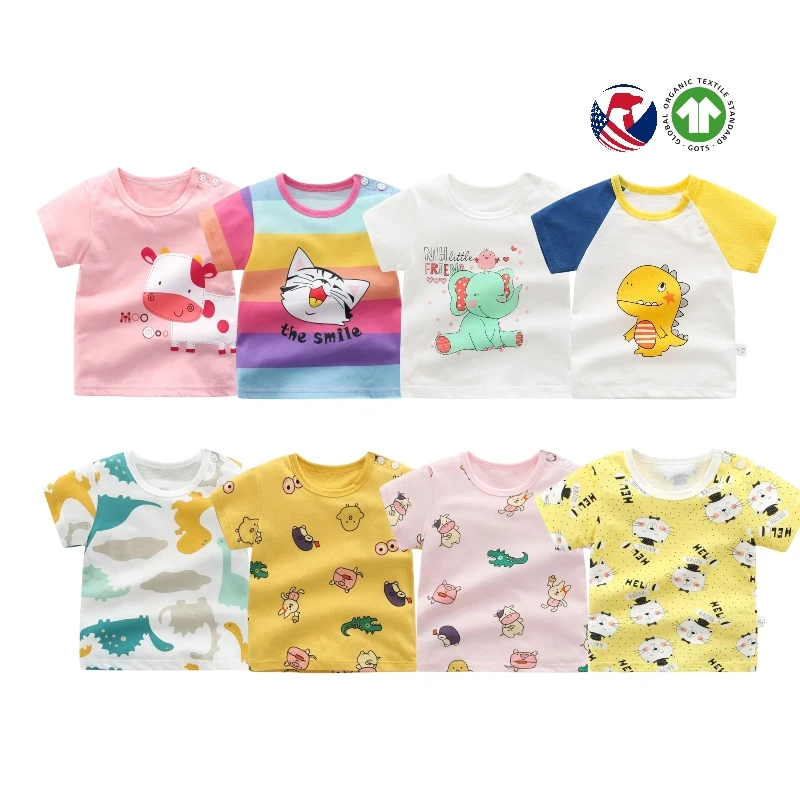 Summer New Baby Clothes Thin Casual Short Sleeve T-Shirts Boys Girls Cotton Kid Shirt