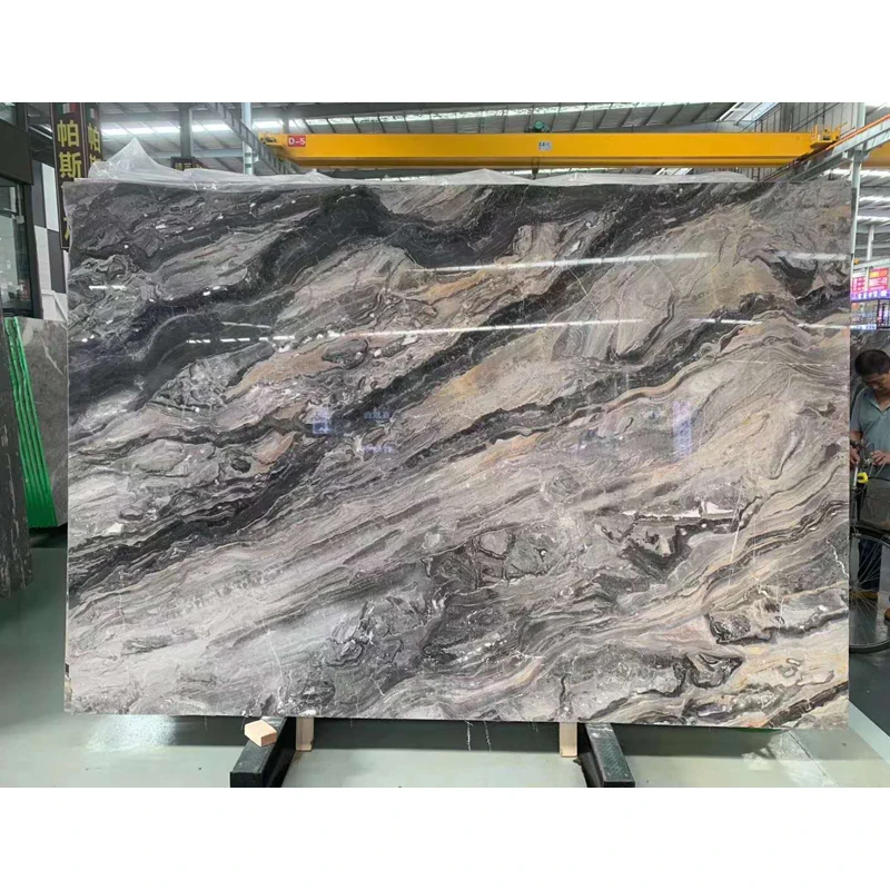 2021 Hot sales Fantasy Brown White Marble For Countertop And Natural Stone Countertop Vanity Top Island