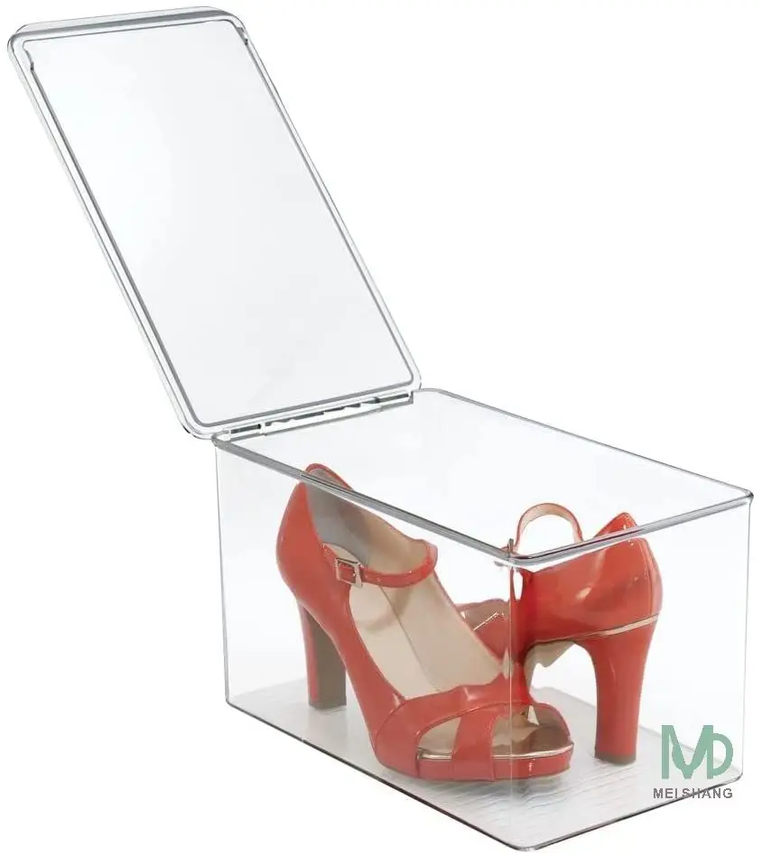 Shoes Stackable Closet Plastic Storage Box with Lid