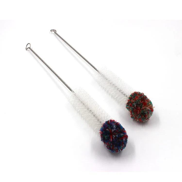 Long Steel Specific Handled Cotton Tip Nylon Cleaning Brush For Bottles