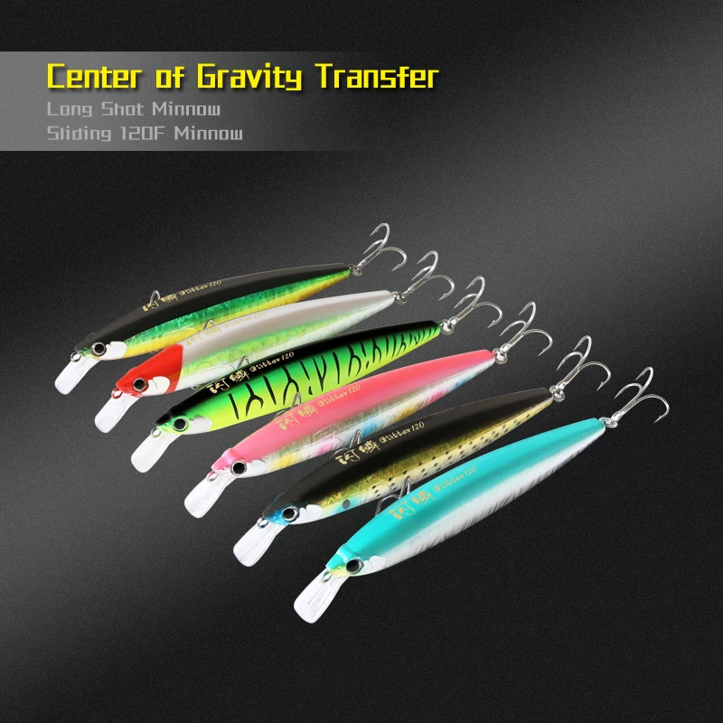 NEPTUNE SPEAR Artificial Plastic 19g 120mm Minnow Set Bait Fishing ,Sliding Fishing Lures Hard Swim Bait