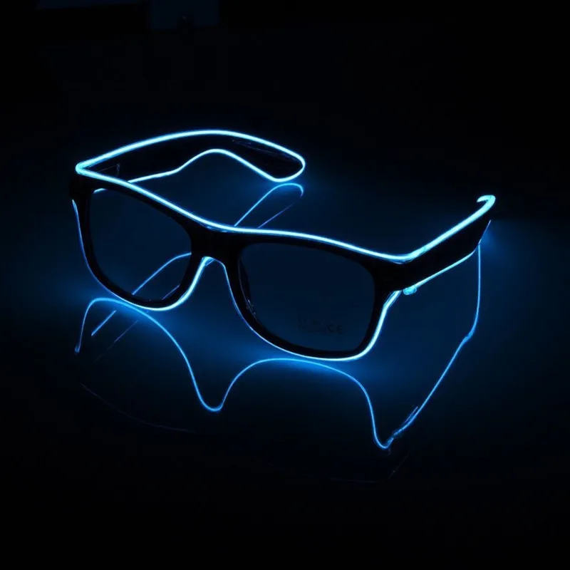 popular 10 colors customized logo el wire flashing glasses led party festival glasses