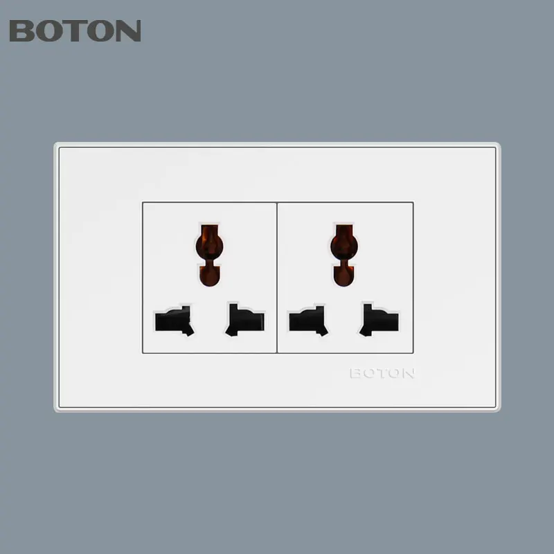 2 x 1/2 3 Pin Universal Socket Electric Wall Switch Socket