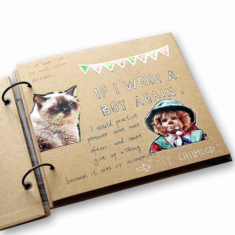 Сделанный на заказ Высококачественный крафт обложка Сделай Сам кардсток альбом для скрапбукинга фотоальбом