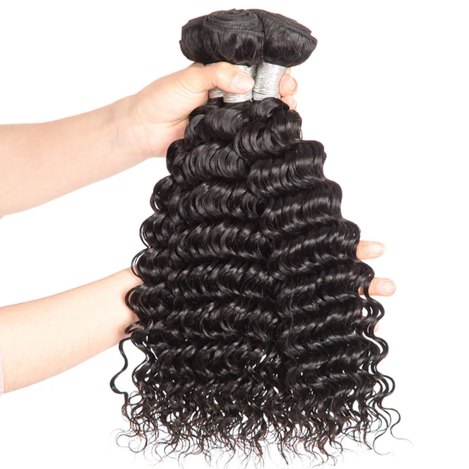 
Hot sell 8A Deep Wave Curly 1B Color Human Virgin Hair 