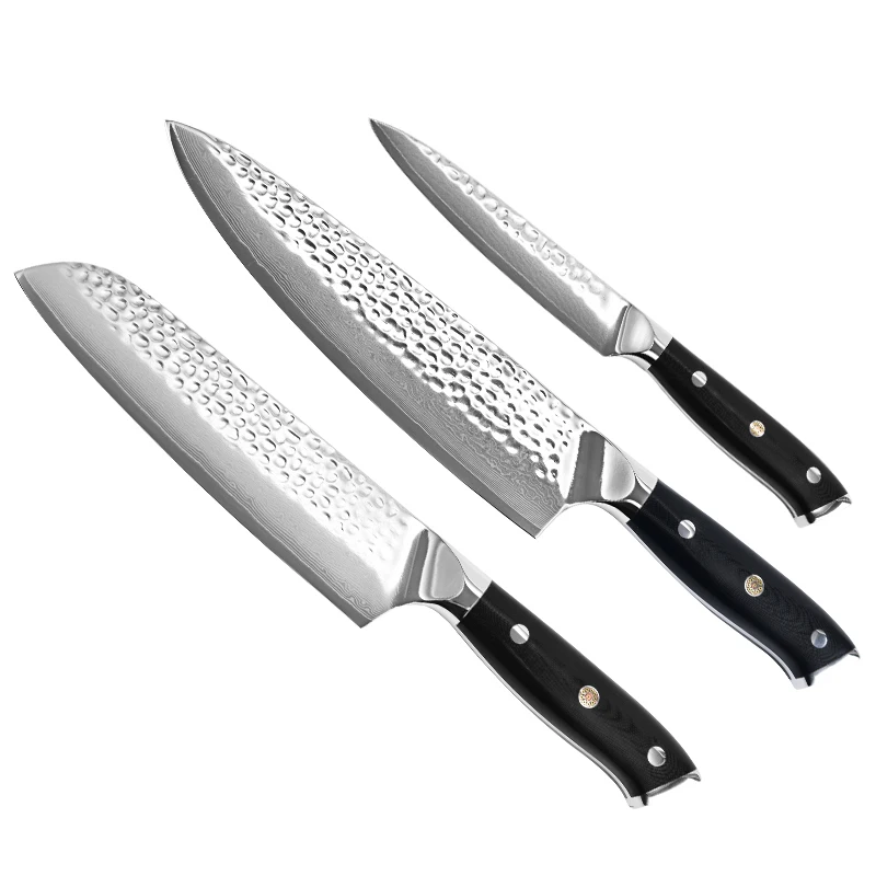 2020 Hot Selling Ergonomics Knife Damascus Steel Kitchen Knife Set With Block