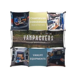 Tianyu Portable Aluminum Display Advertising Banner Tension Fabric Spring Stand Tradeshow Pop Up Display Stand