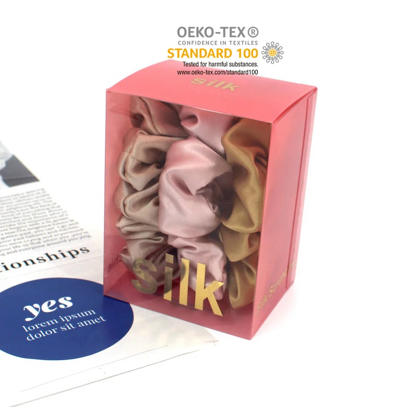 Wholesale Custom 1cm 3.5cm 6cm Silk Scrunchie 100% Mulberry Silk Hair Scrunchies