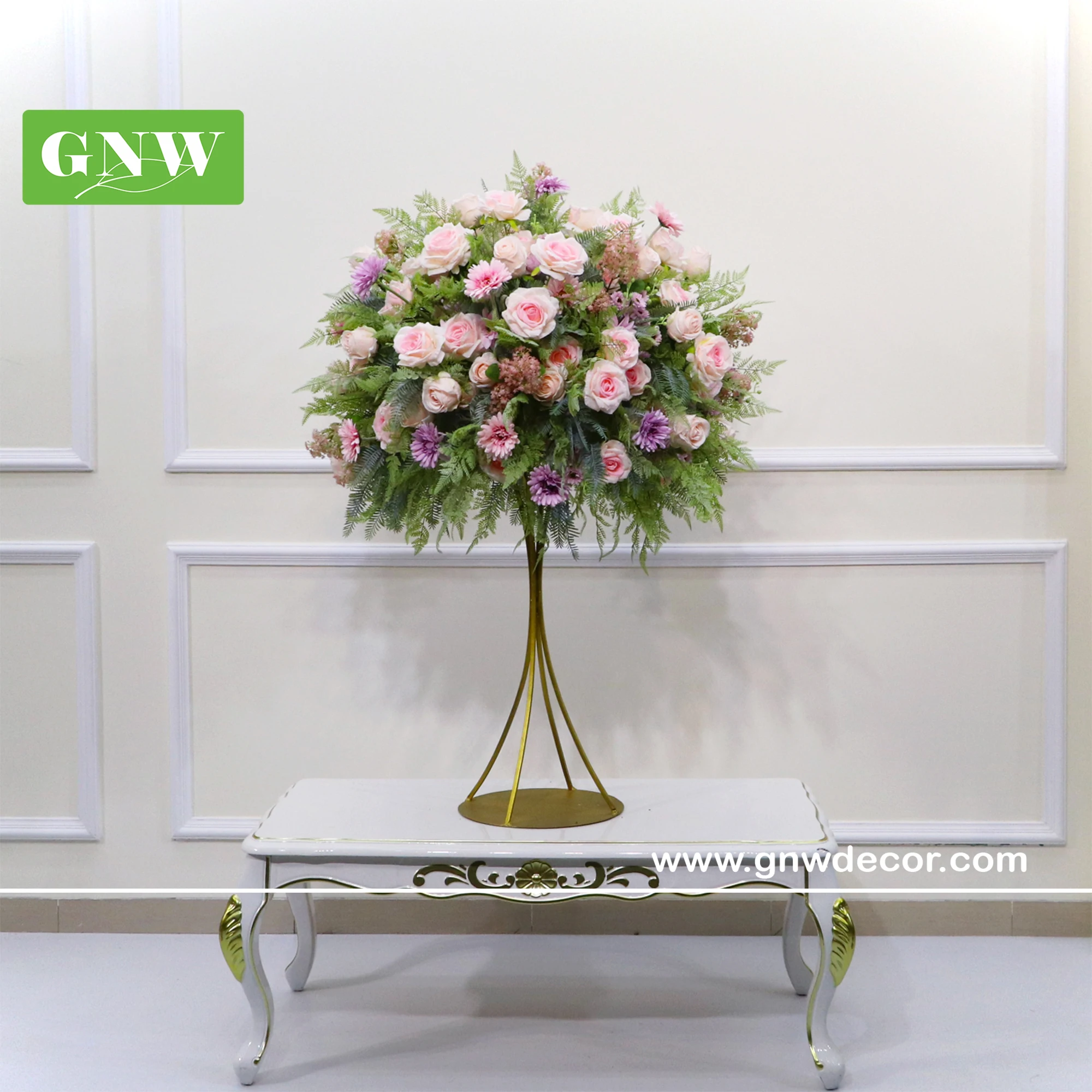 GNW Wholesale Bundle Hydrangea Artificial Rose Gypsophila Wedding Party Decoration Romantic Table Flower Ball
