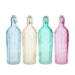 Airtight swing top seal glass bottle for storage juice alcohol