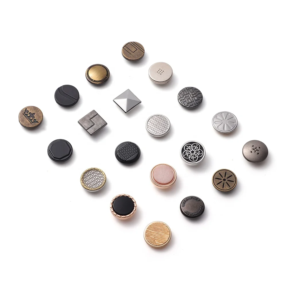 Garment Buttons Brand Customized Logo Fastener  Prong Square Metal Thobe Snap Buttons