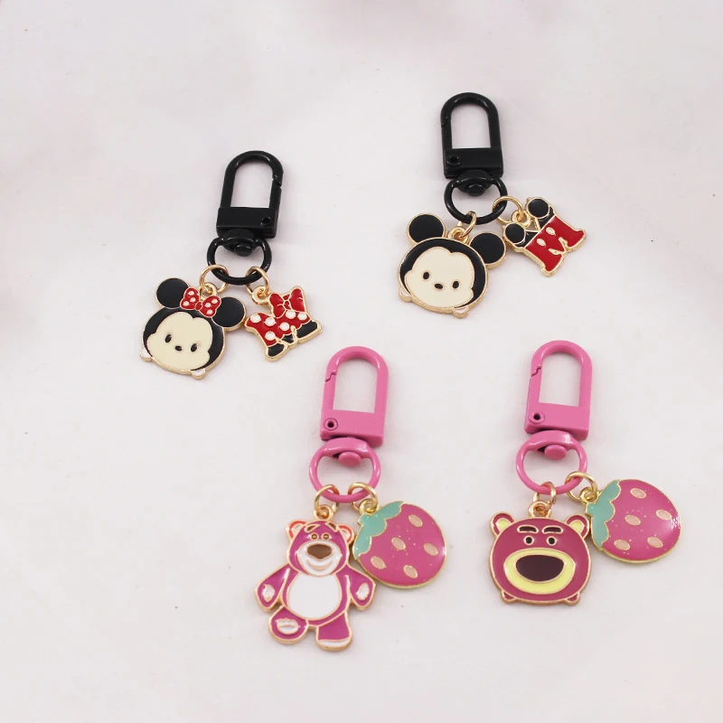 Lovely Cartoon Mouse Lot so Bear Design Metal Key Chains Anti-Lost Keyrings Backpack Bag Pendant Car Key Decoration Accessory