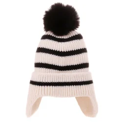 wholesale custom Kids Winter Hats for Newborn Boys Crochet Bonnet Toddler Girl Cap Children kids earflap beanies  Warmer Hat