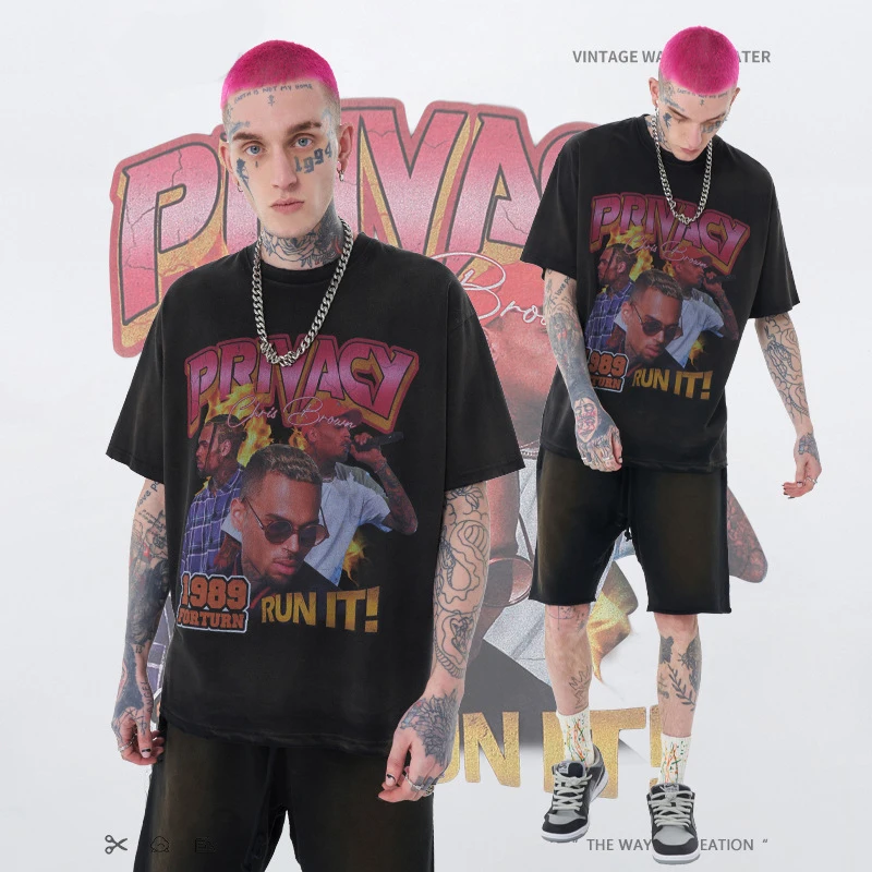 newest designers oversize t shirt half sleeve vintage acid washed blank tshirt heavyweight men t shirts