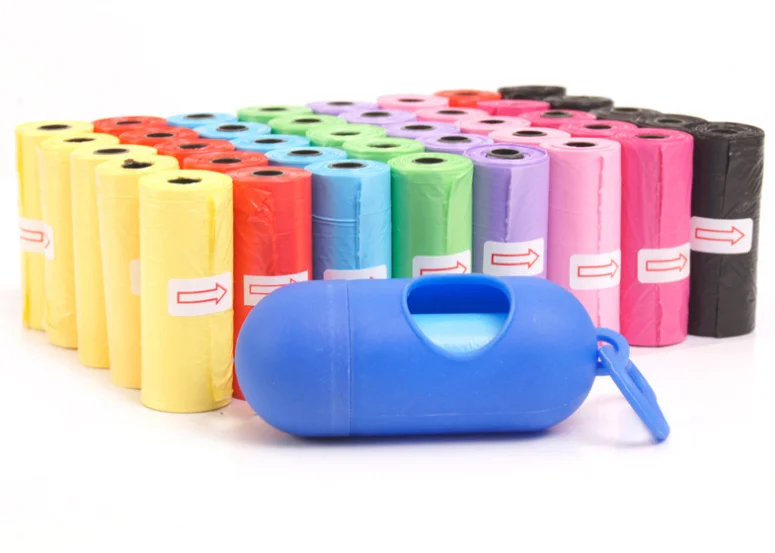 multi-colors  HDPE pet waste bag outdoor dog poop bags