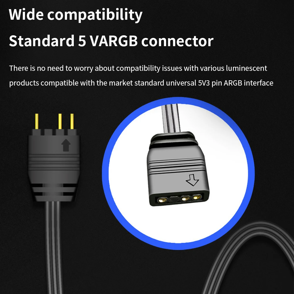 TISHRIC ARGB Controller 5V 3 Pin to SATA Power Supply RGB Control Cable CPU Cooler Cooling PC Computer RGB Control Sync Cable