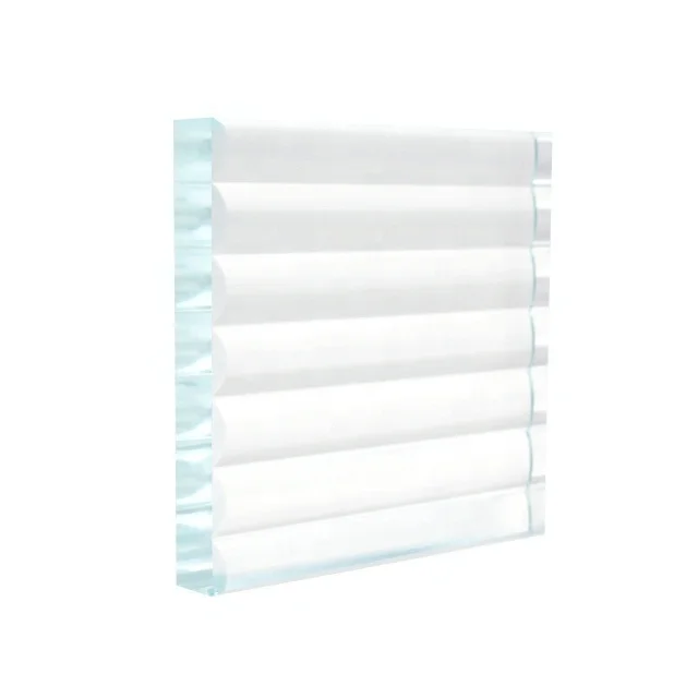 Custom thickness size low iron reeded  ribbed textured glass for home decoration
