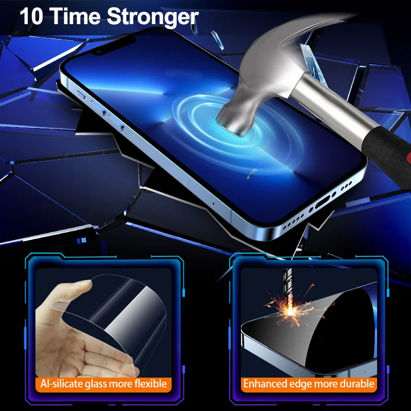 Magic box 9H Full glue 2.5D Tempered Glass Film Mobile Phone Screen Protector For iPhone 13 mini 13 12 11 with Magic box