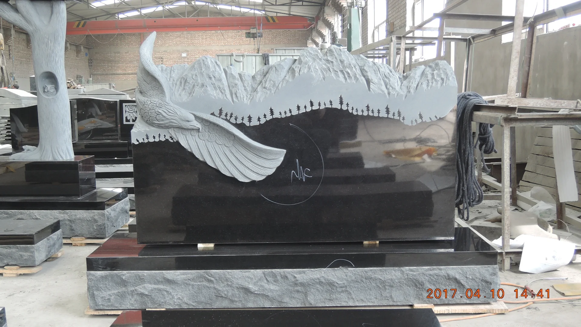 headstone with eagle stone headstone with eagle black granite tombstone black granite slab tombstone