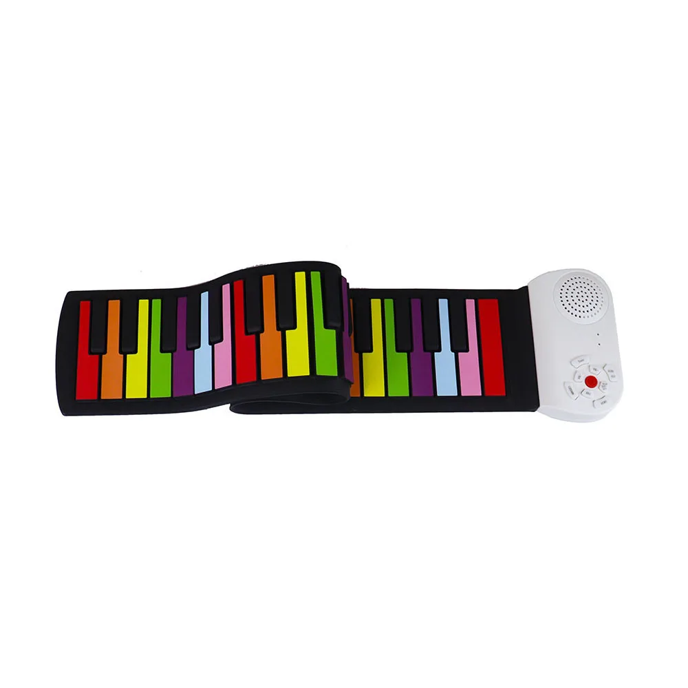 Portable 49 Keys Silicone Piano Roll Up Flexible Piano Keyboard For Kids Original Rainbow Piano