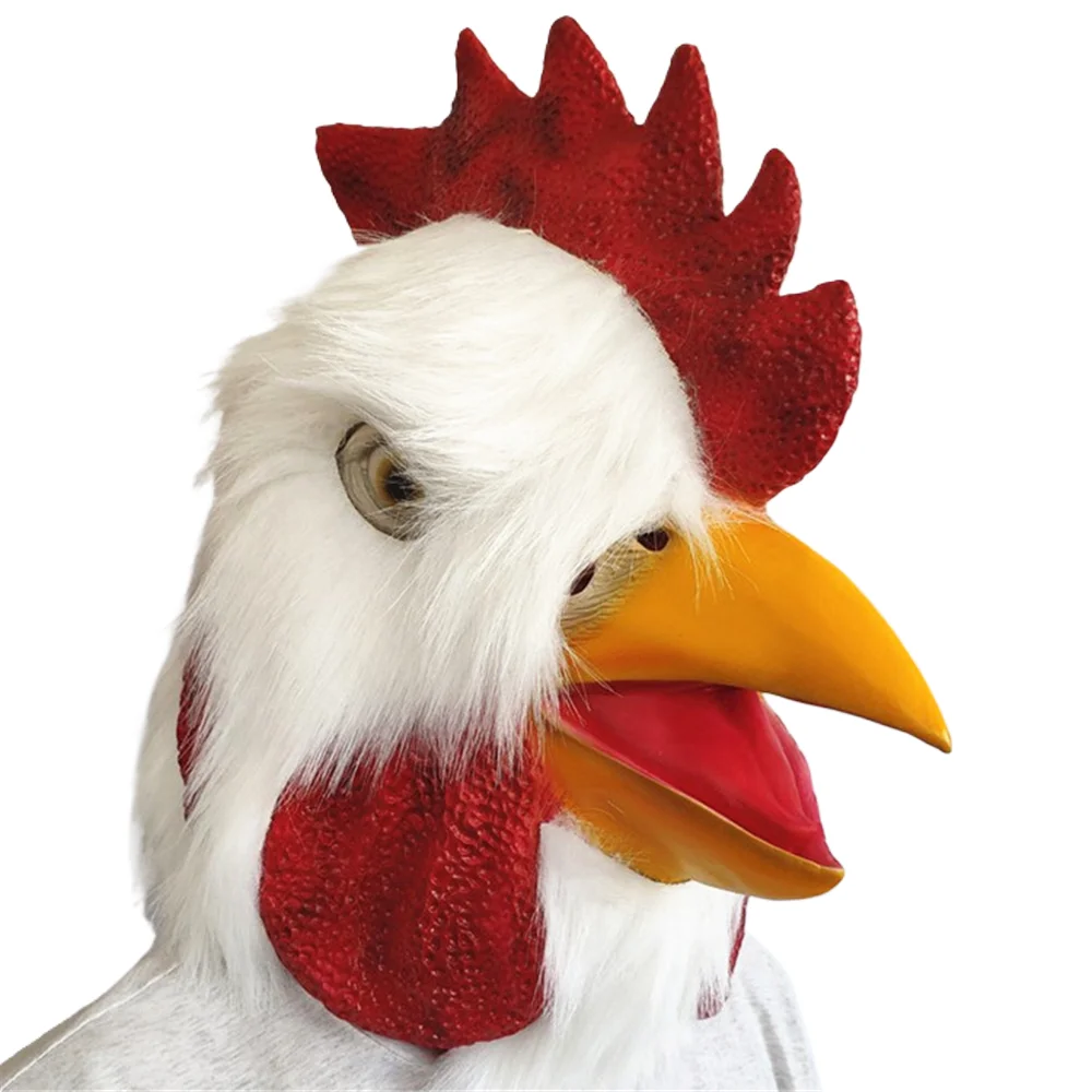 Rooster Mask Chicken Mask Halloween Novelty Costume Party Latex Animal Head Face Rooster Cosplay Props Carnival Accessories