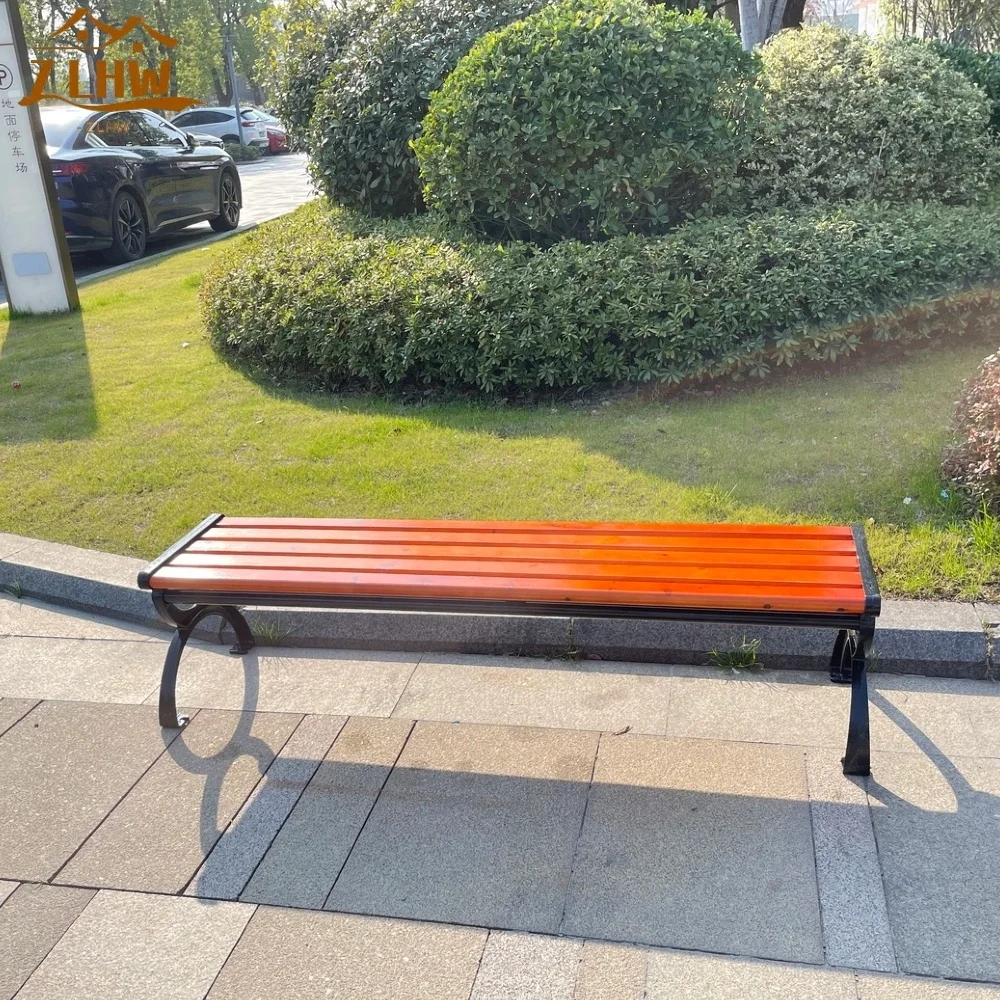 Wooden Garden Bench Waterproof Sun Protection Park Chair Bench Cast Iron/aluminum Wood Durable Factory Cost-effective Outdoor