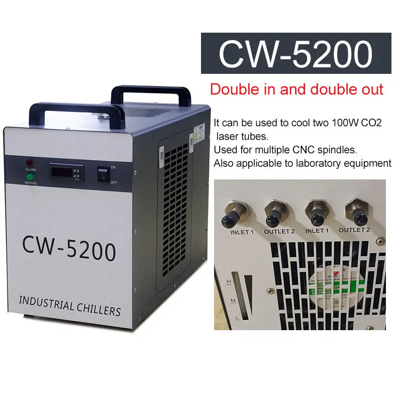 Волоконно-лазерный промышленный охладитель воды CW5200 co2 лазерный для лазерной гравировки и резки