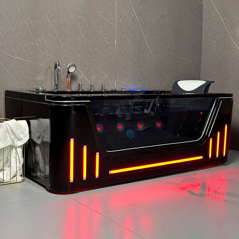 Hot Sale Hotel Acrylic Freestanding massage Bathtub Luxury High End Square Shape Acrylic Bathtub & whirlpool