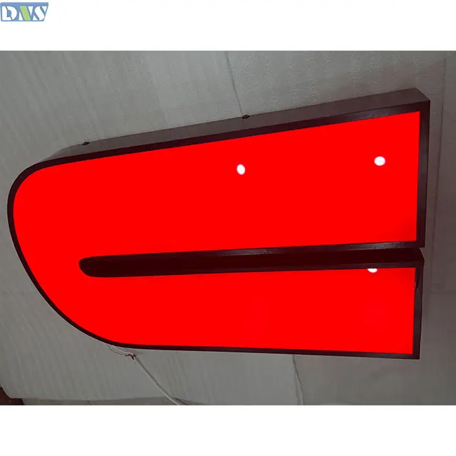 Denison storefront 3d буквенные рекламные вывески красная акриловая панель передняя светлая буква