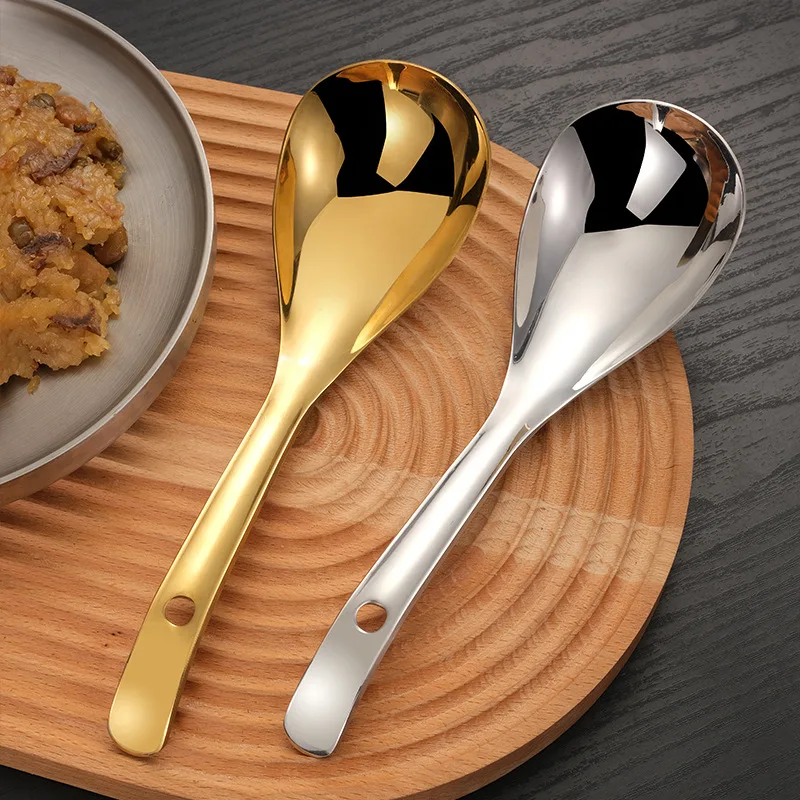 New Chinese Style Thickened Stainless Steel Dining Spoon Small Tableware Spoon Rests and Pot Clips