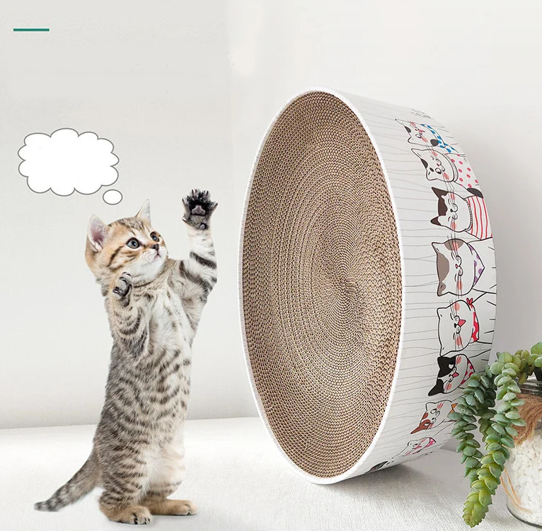Round corrugated cat scratching board simple disc bowl-shaped cat claw board round cake bowl-shaped cat bed