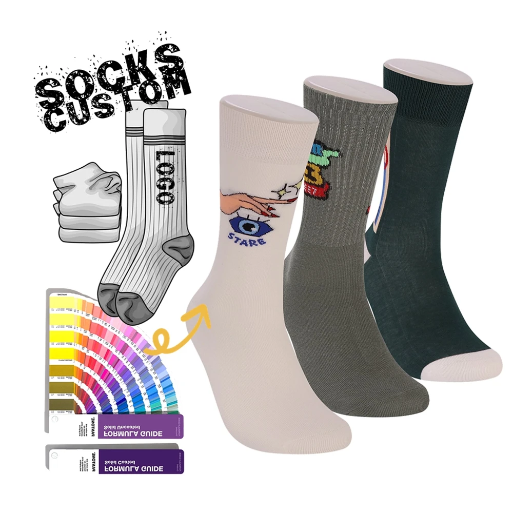 Sock Custom Crew Men Sock Manufacturers Custom Logo Knitting Cotton Sock